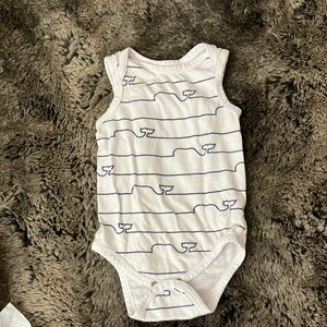 White and Blue Striped Kids One Piece